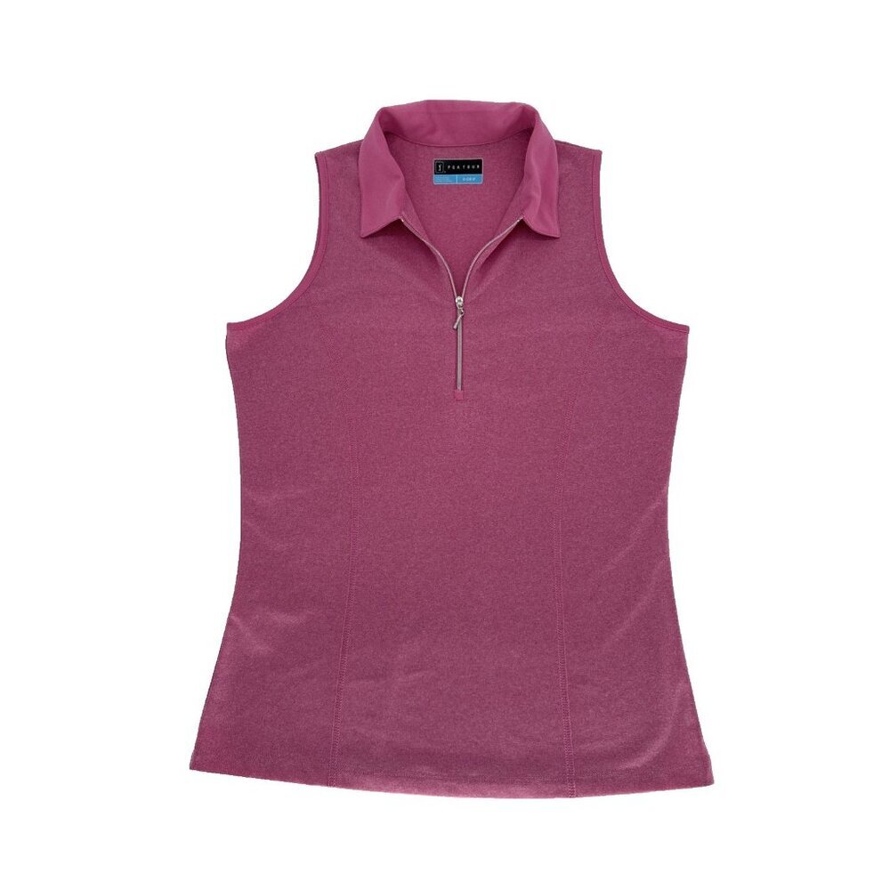 Women's Golf/Tennis Top Pink, Small, PGA Tour Casual Summer Top, V neck collared